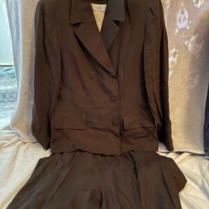 Valerie Stevens Dark Brown Pantsuit with matching Top